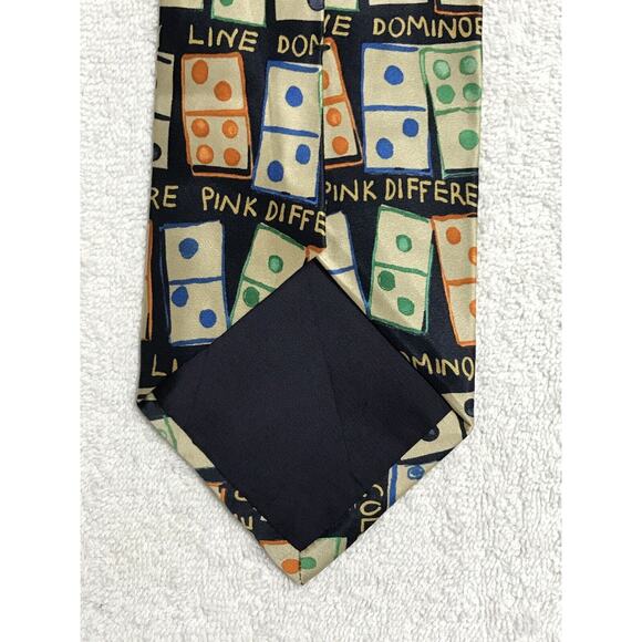 Structure Dominos Mens Vintage Novelty Tie Necktie - Picture 6 of 7